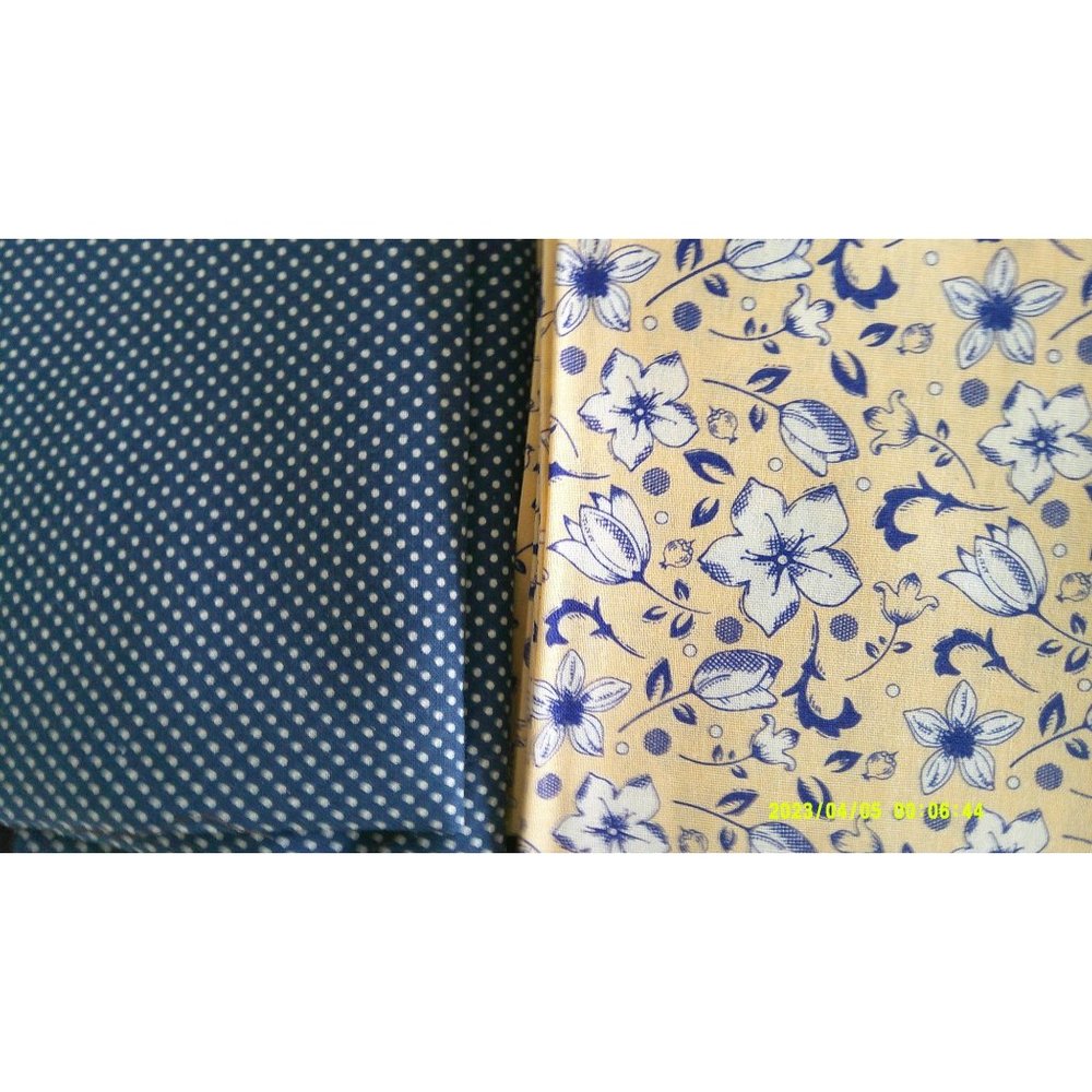 Blue Polka Dot & Floral Fabric * 9 Fat Quarters * Sewing * Quilting * F213 ap
